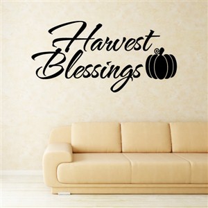 Harvest Blessings - Vinyl Wall Decal - Wall Quote - Wall Decor