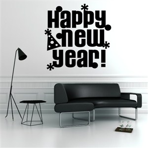Happy New Year! - Vinyl Wall Decal - Wall Quote - Wall Decor