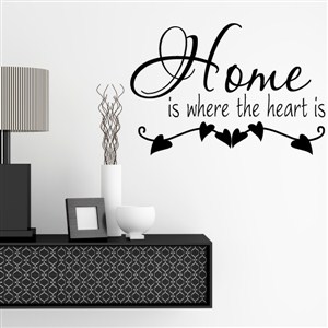 Home is where the heart is - Vinyl Wall Decal - Wall Quote - Wall Decor