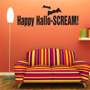 Happy Hallo-Scream! - Vinyl Wall Decal - Wall Quote - Wall Decor