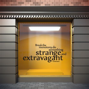 Break the monotony. Adventure Do something strange and extravagant - Emerson - Vinyl Wall Decal - Wall Quote - Wall Decor