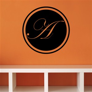 Edwardian Letter "A" Monogram on the Circle Vinyl Wall Decal