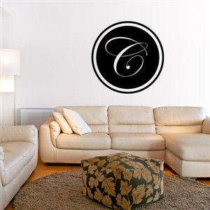 Circle Frame Monogram - C - Vinyl Wall Decal - Wall Quote - Wall Decor