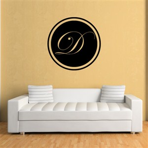 Circle Frame Monogram - D - Vinyl Wall Decal - Wall Quote - Wall Decor