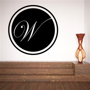 Circle Frame Monogram - W - Vinyl Wall Decal - Wall Quote - Wall Decor