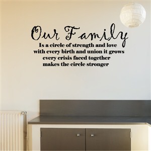 Our family is a circle of strength and love with every birth and union