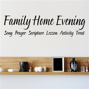 Family home evening song prayer scripture lesson activity treat